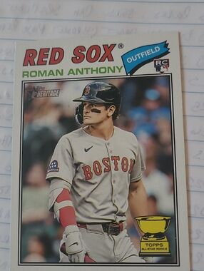 Red Sox Roman Anthony Topps Baseball Card - 2025 Topps Heritage